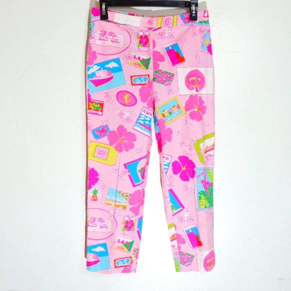 4) Lilly Pulitzer VINTAGE CUNARD Cruise Capri Pants